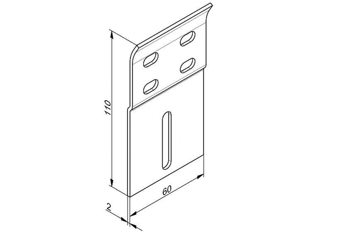 Ray Bağlantı W Braketi Delikli 90mm Geniş