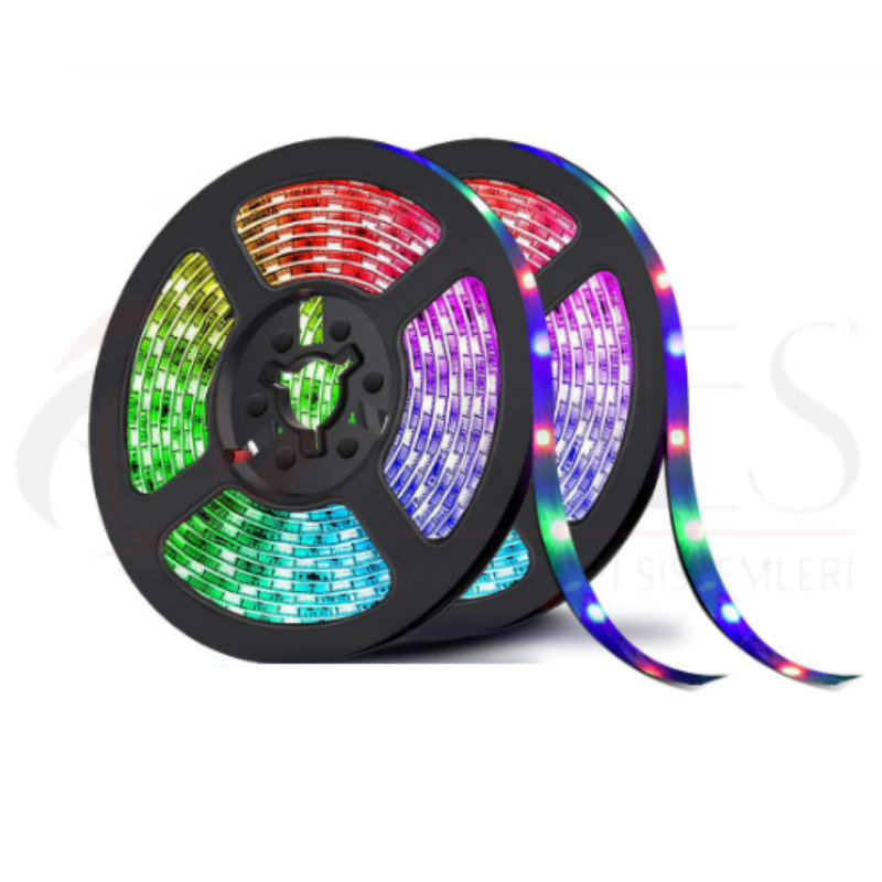 RGB 3 Çip Şerit Led Dış Ortam (5 Mt)