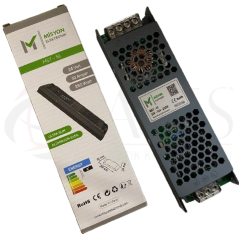 Trafo 24V 10A (250W) Metal Kasa Güç Kaynağı