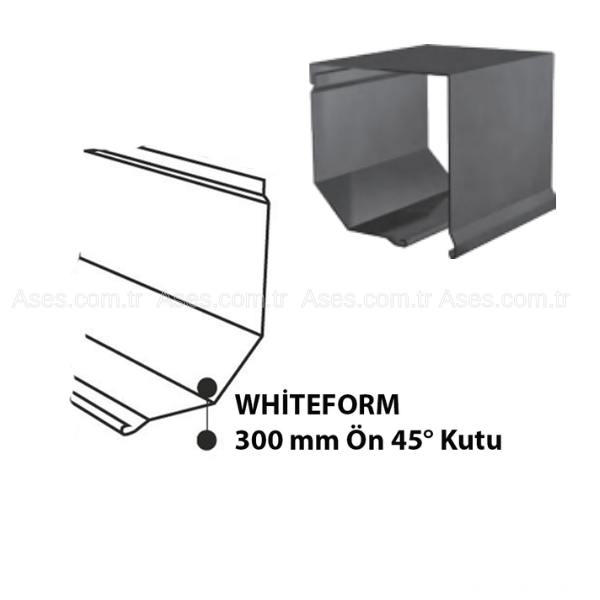 WHİTE FORMKUT.300.ON.01Alüminyum 300mm Ön Kutu Beyaz 45°
