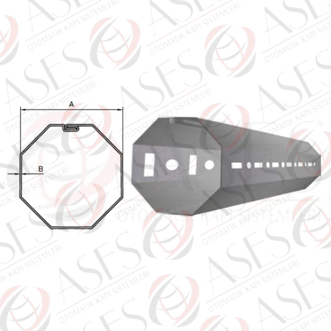 WHİTE FORMTB.070.00.120Sekizgen Galvaniz Panjur Kepenk Borusu / 70 mm - Ø1.20 mm