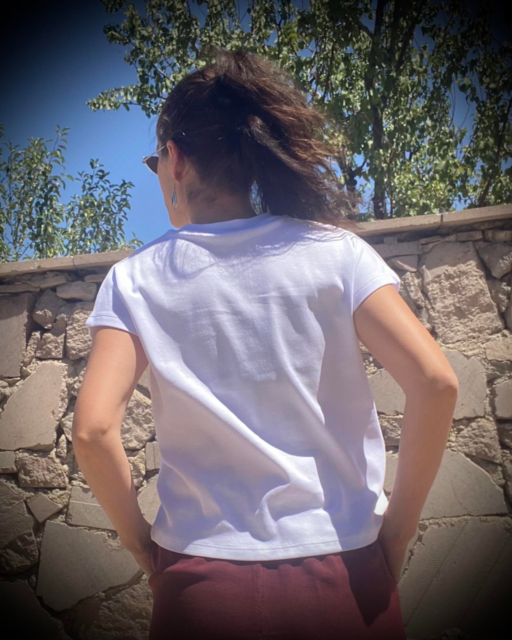 Beyaz Bisiklet Yaka Premium Basic Tişört