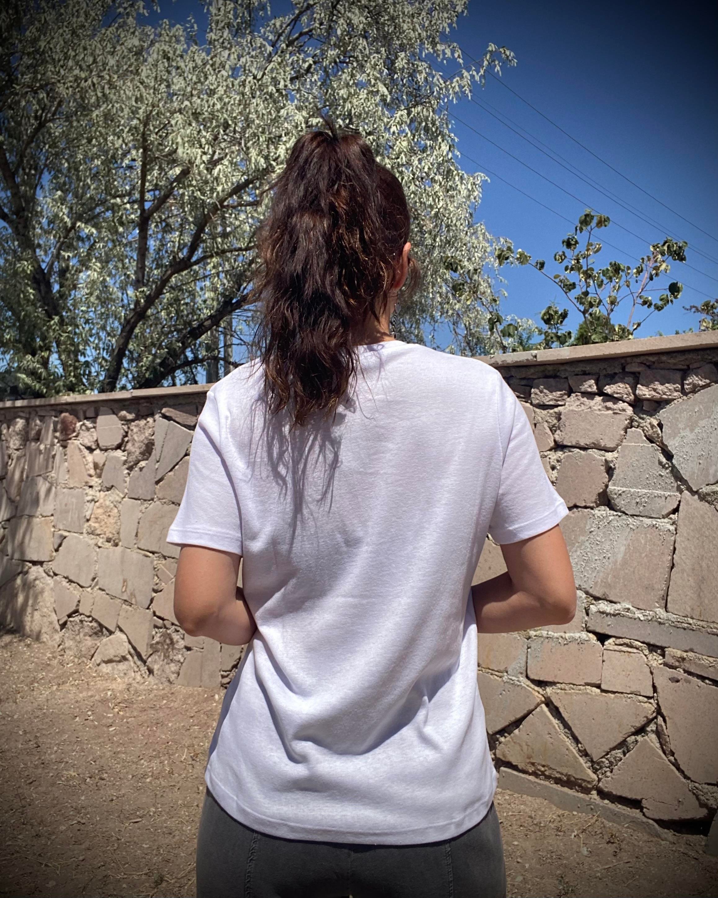 Beyaz V Yaka Premium Basic Tişört