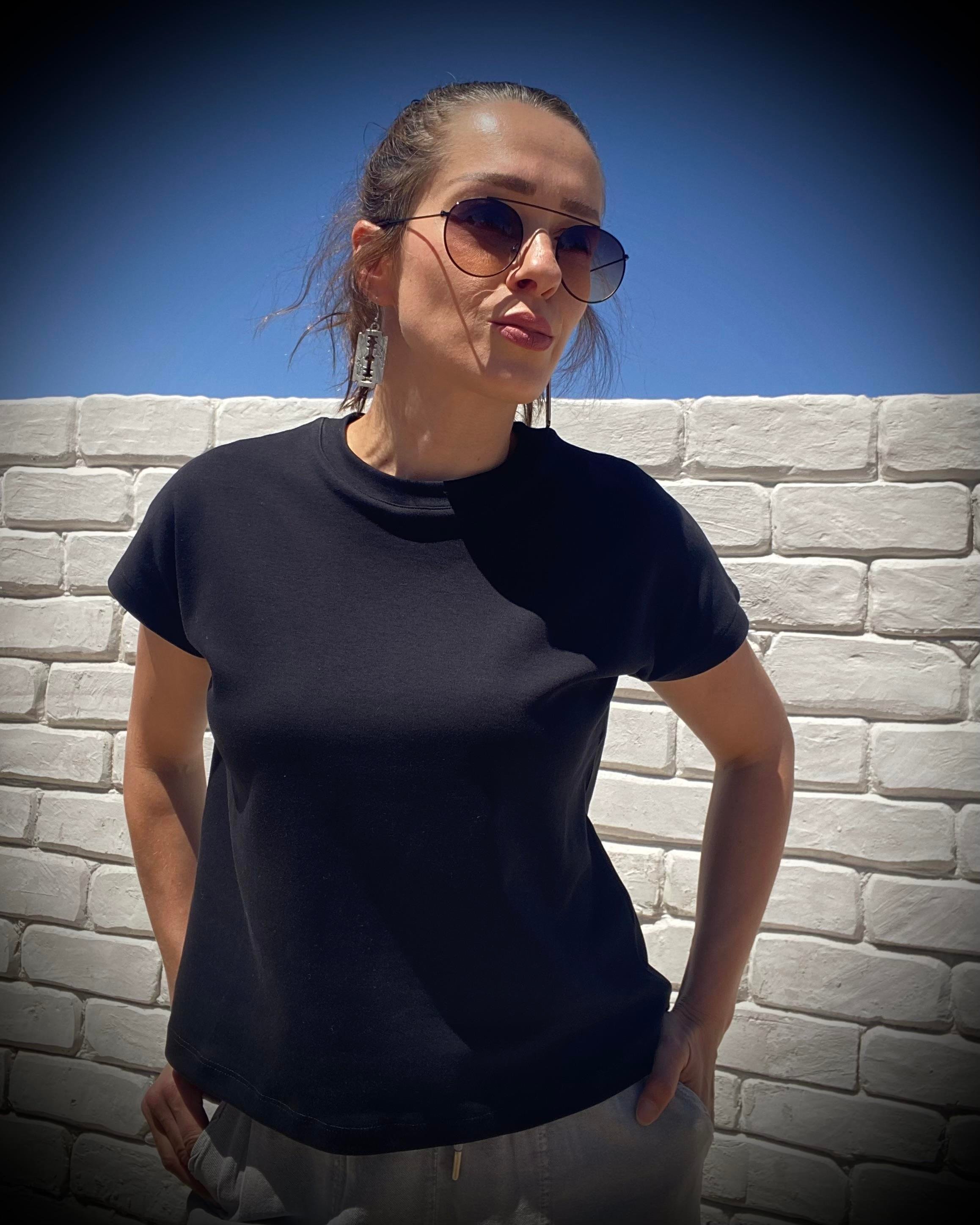 Siyah Bisiklet Yaka Premium Basic Tişört