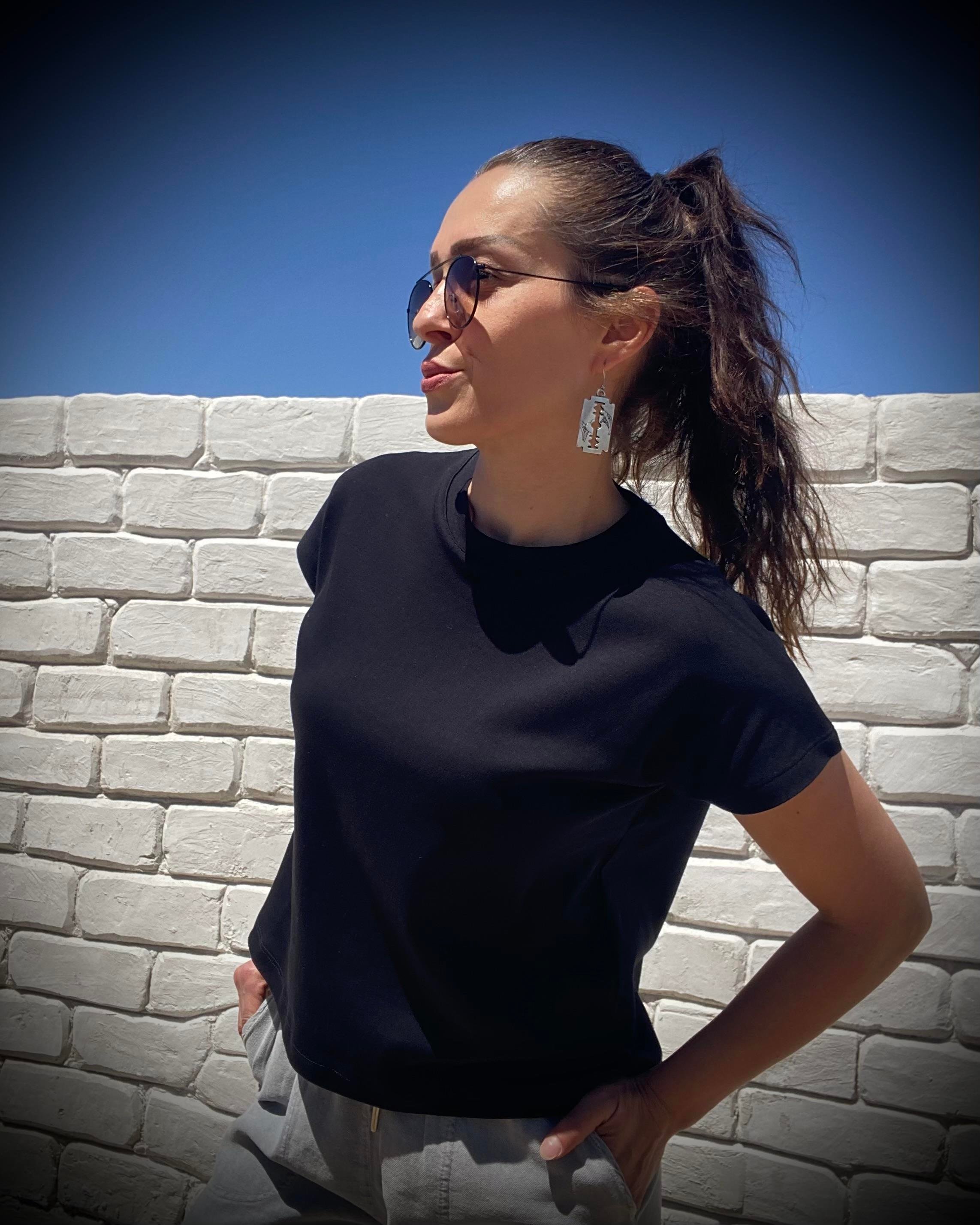 Siyah Bisiklet Yaka Premium Basic Tişört