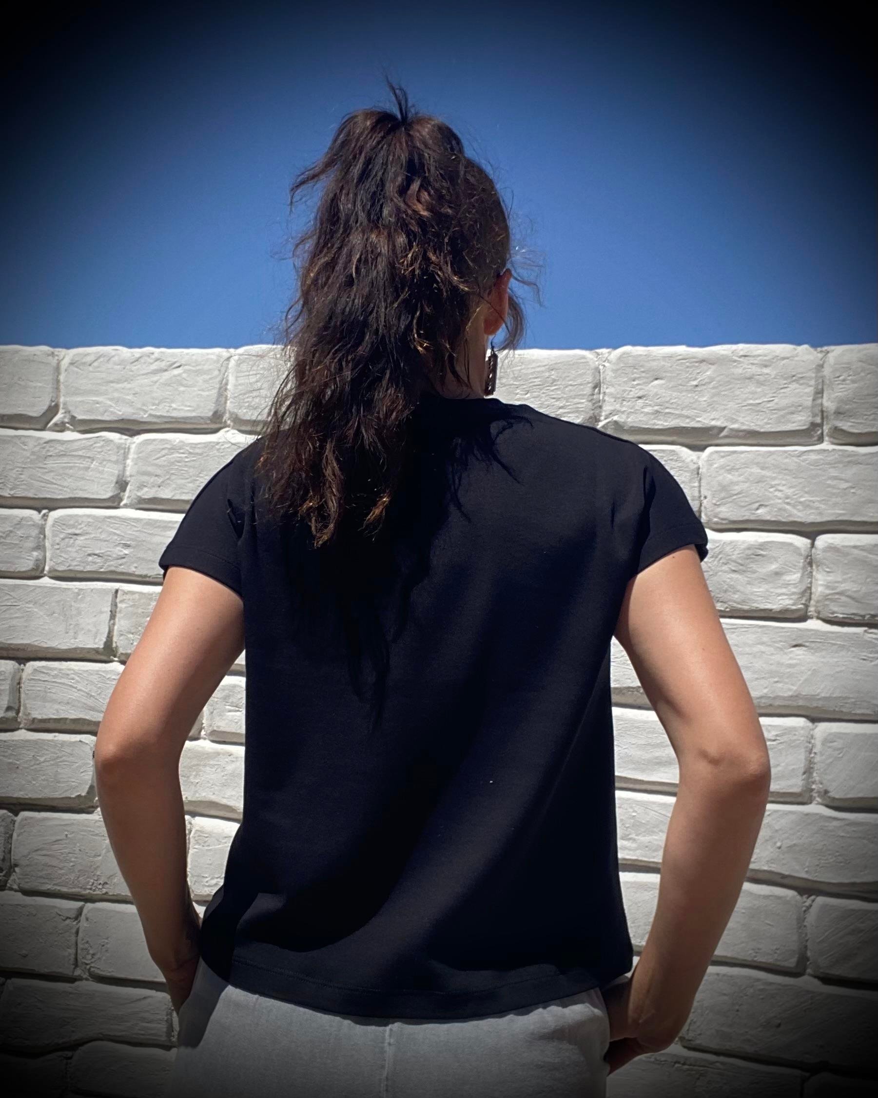 Siyah Bisiklet Yaka Premium Basic Tişört