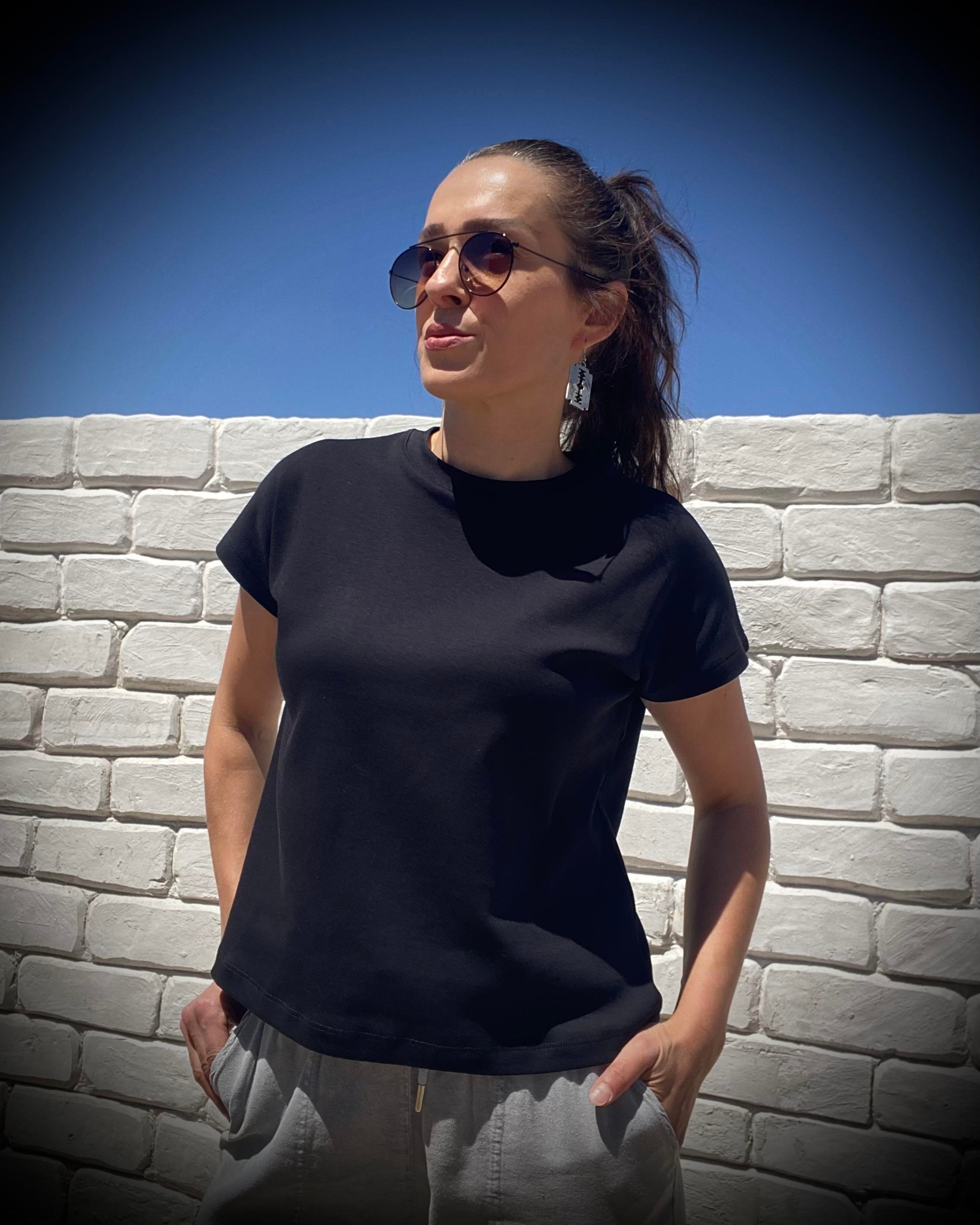 Siyah Bisiklet Yaka Premium Basic Tişört