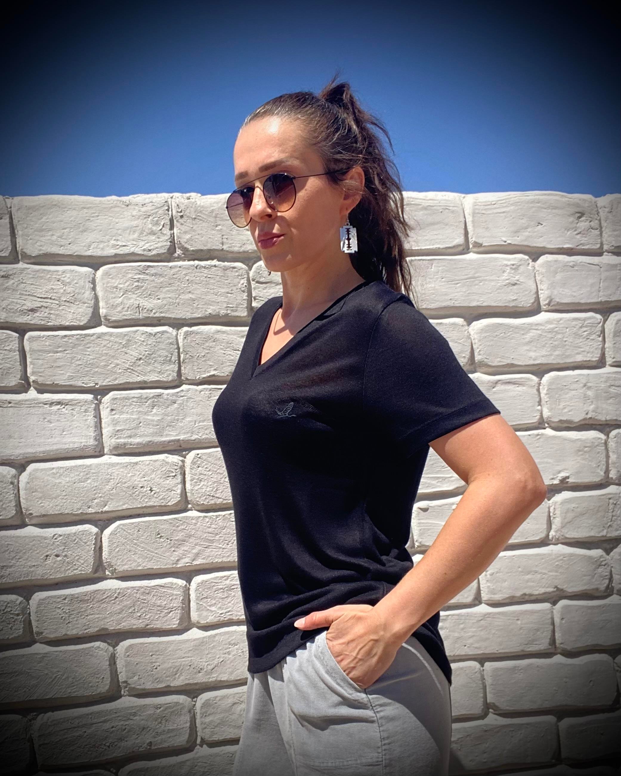 Siyah V Yaka Premium Basic Tişört