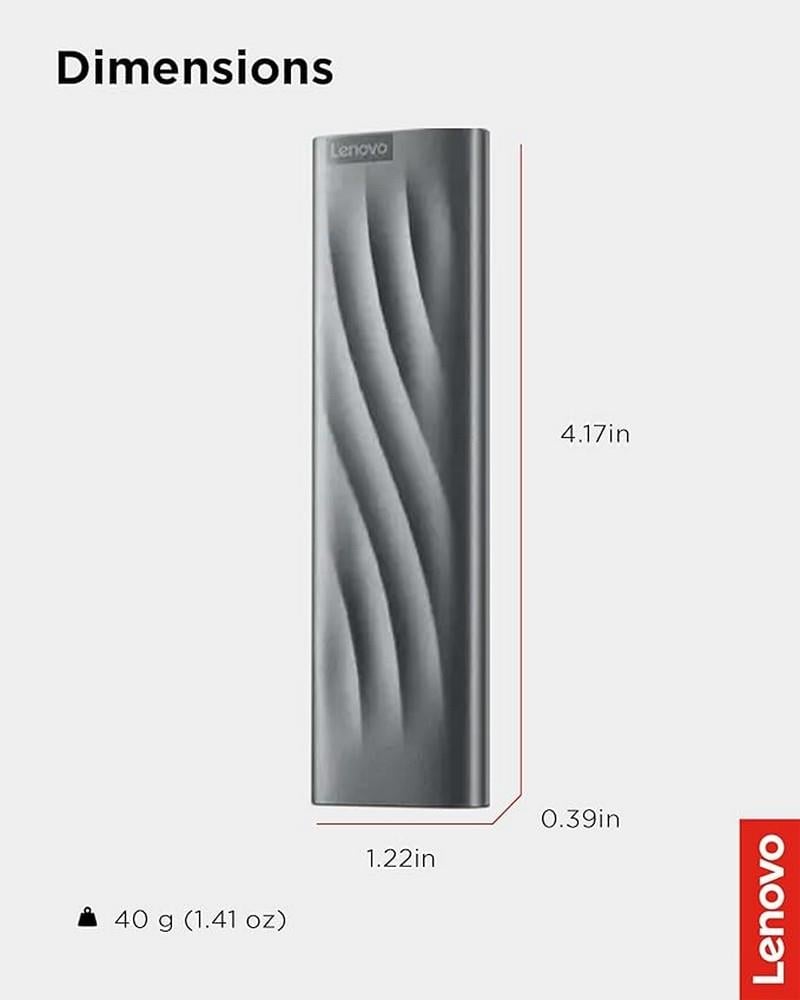 Lenovo PS8 4TB 1050MB/s-1000MB/s USB 3.2 Gen 2 Taşınabilir SSD GXB1M24162