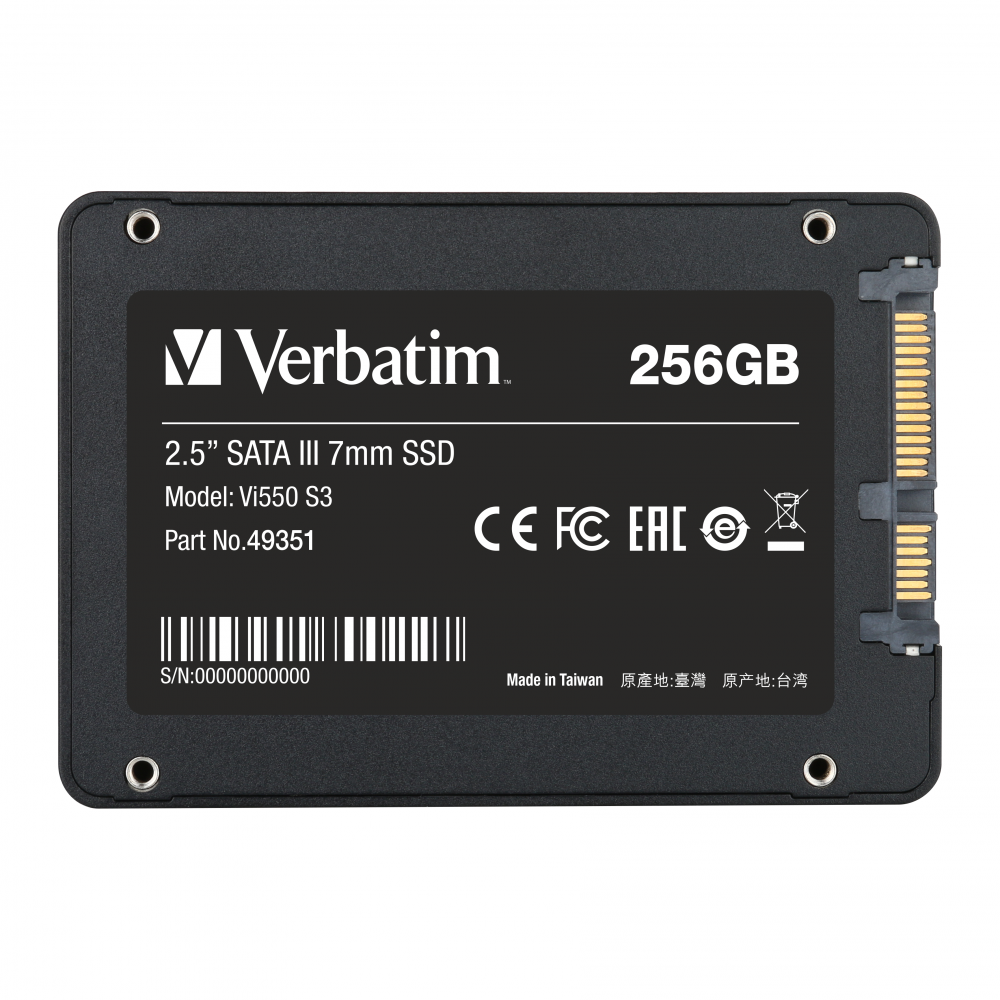 Verbatim 256GB Vi550 S3 SATA 3.0 SSD (Okuma 550MB / Yazma 460MB)