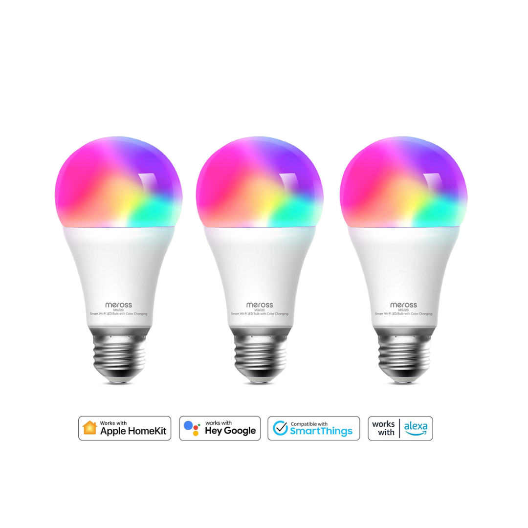 Meross Akıllı Rgb Ampül 810L/9W MSL120 (Apple HomeKit Destekli) 3'lü Paket