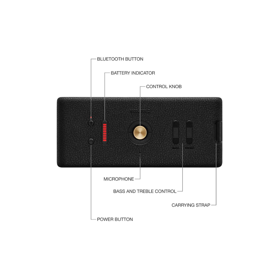 Marshall Middleton II Bluetooth Hoparlör, Black/Brass