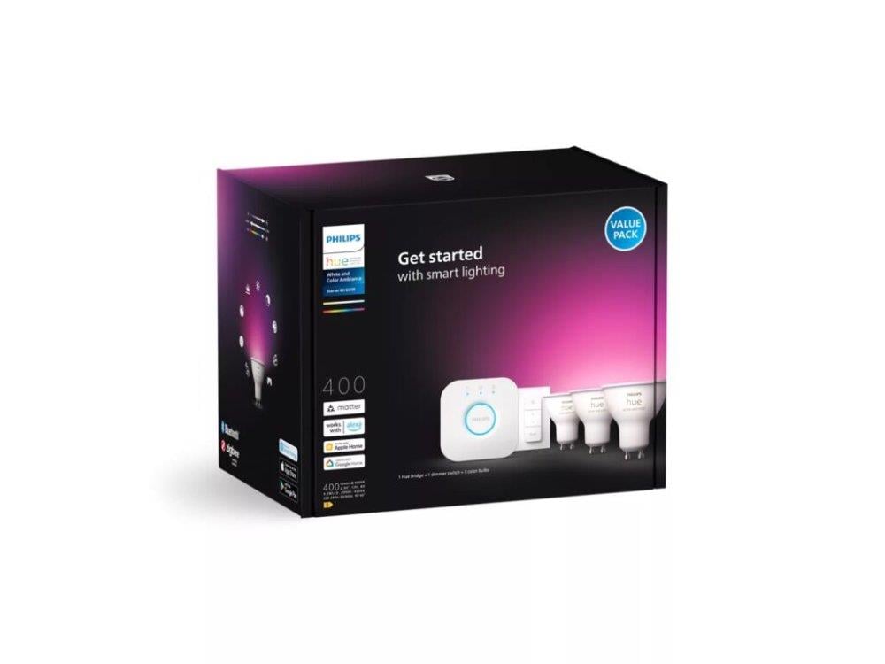 Philips HueWCA 4.2W GU10 Renkli Spot Akıllı Ampul 3'lü Başlangıç Seti (Kumandalı)