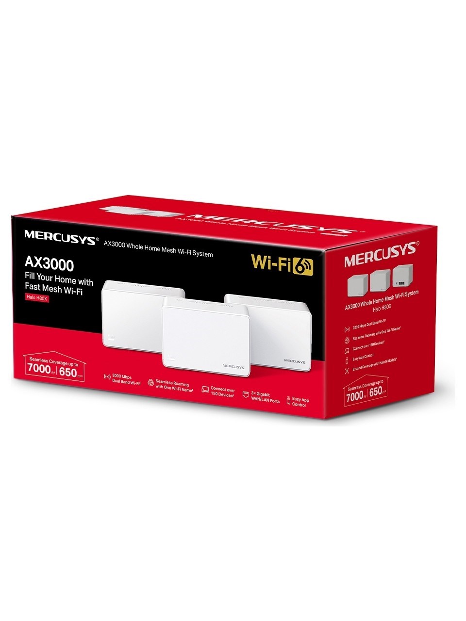 TP-LINK MERCUSYS HALO H80X(3-PACK) AX3000 MBPS MESH MENZIL GENISLETICI