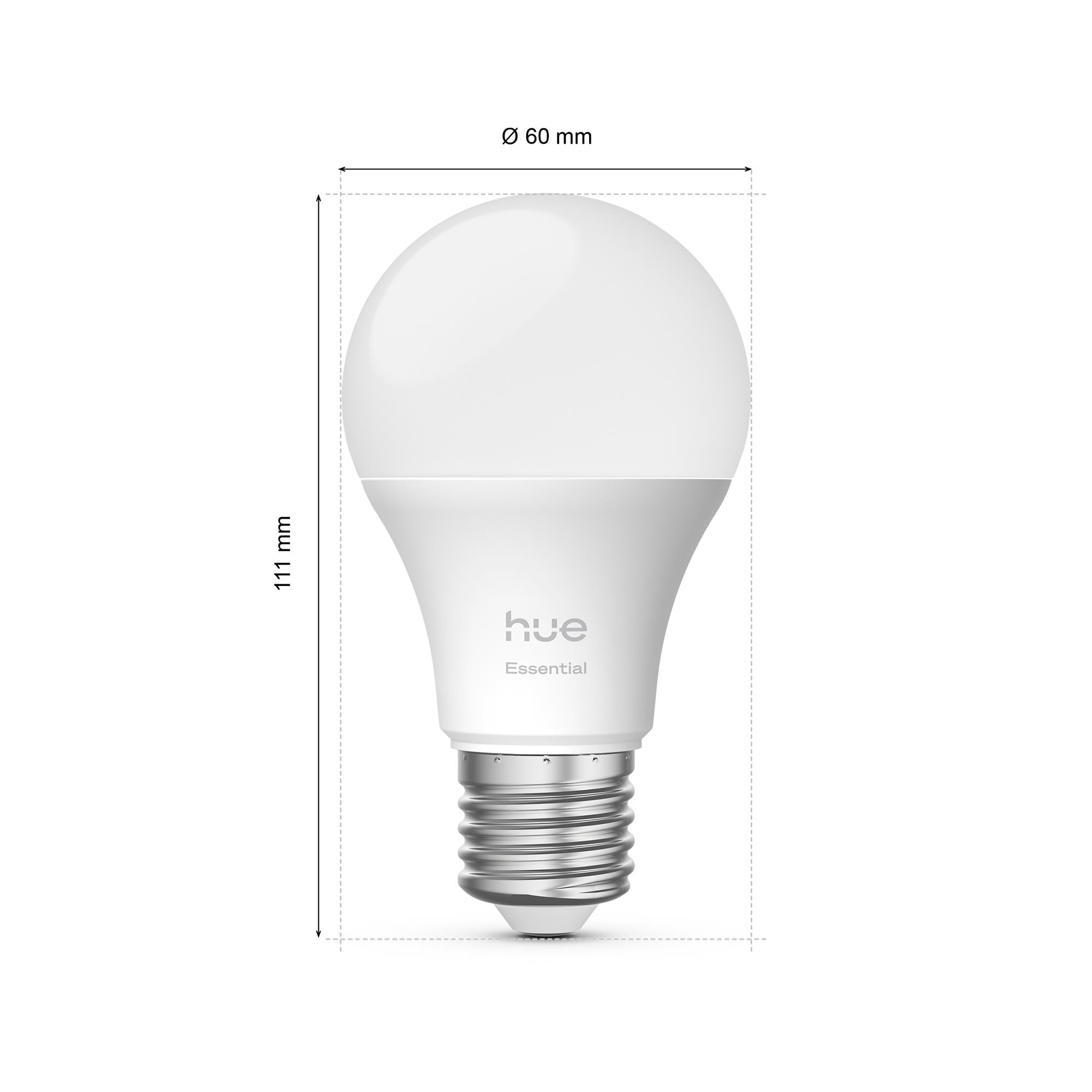 Philips Hue Essential 8W E27 806 Lumen Renkli Akıllı Ampul A60 (2'li Ekopaket)