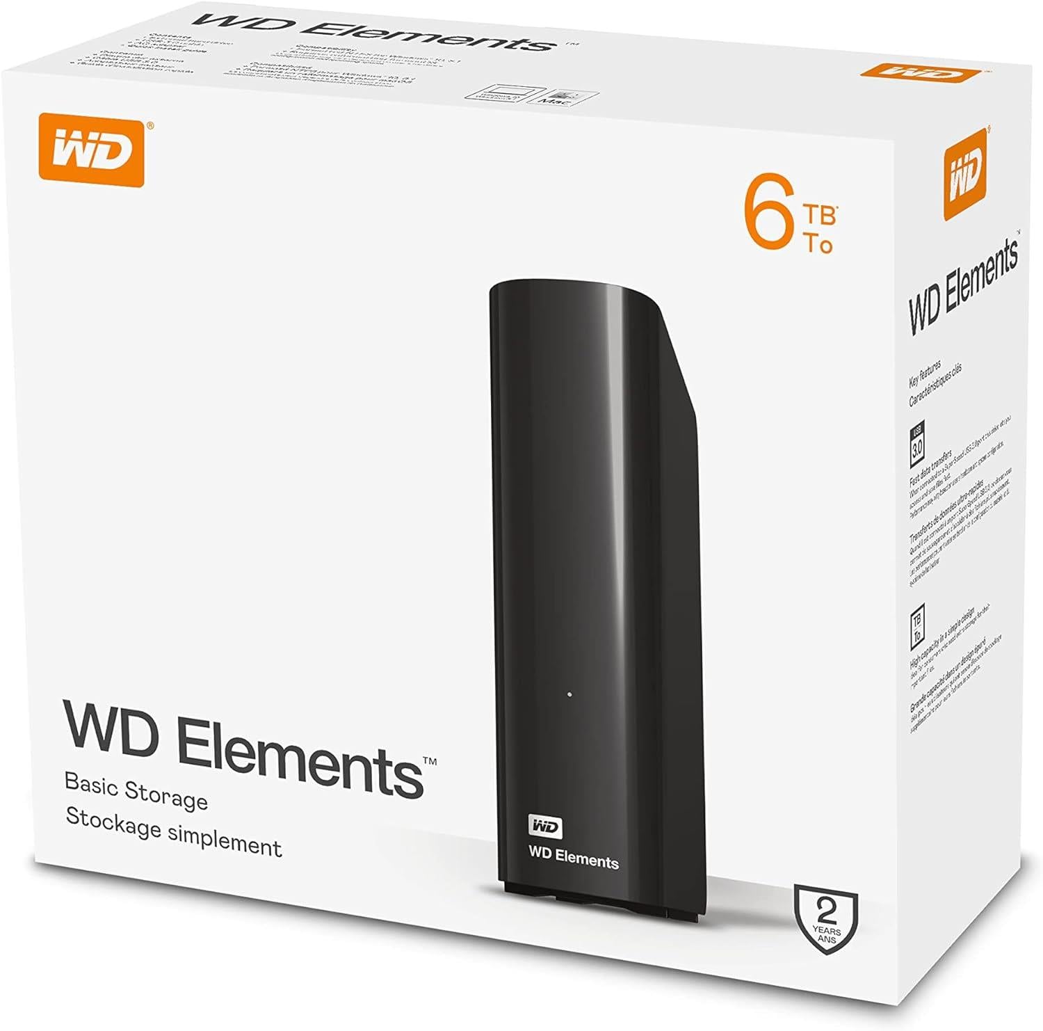WD Elements Desktop 6TB 3,5 inc USB 3.0 Harici Disk WDBWLG0060HBK-EESN