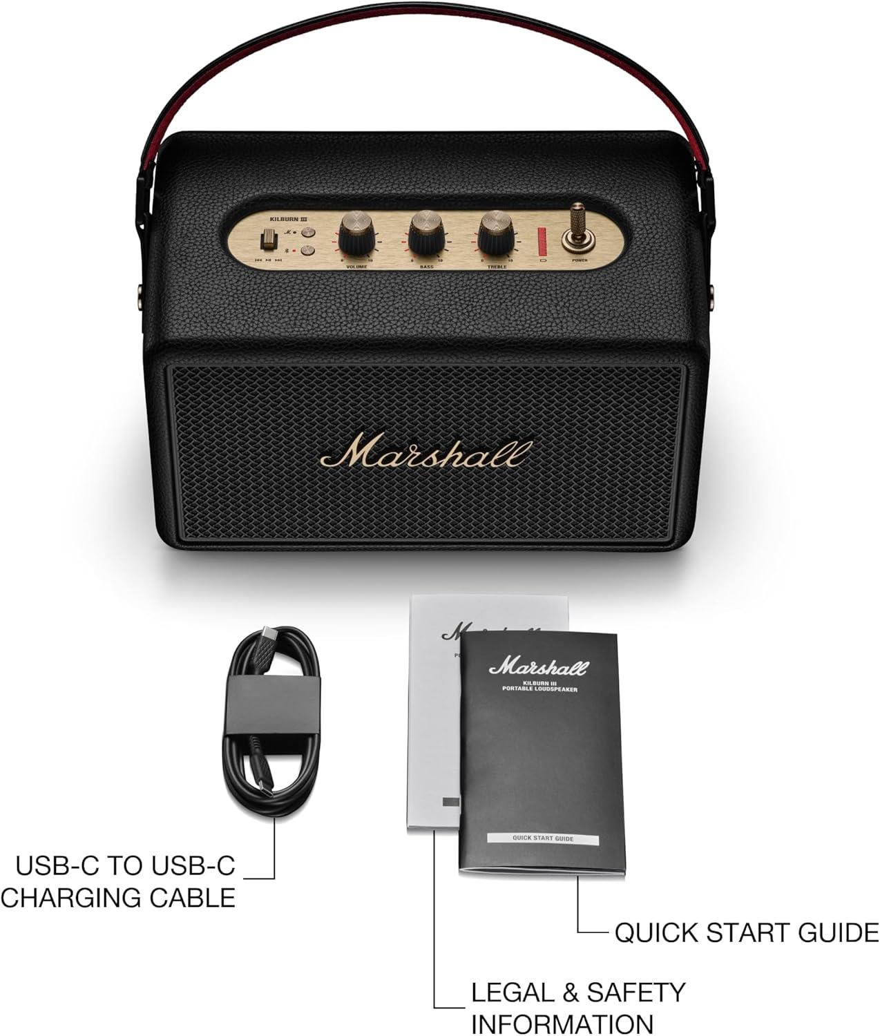 Marshall Kilburn III Bluetooth Hoparlör, Blk&Brass