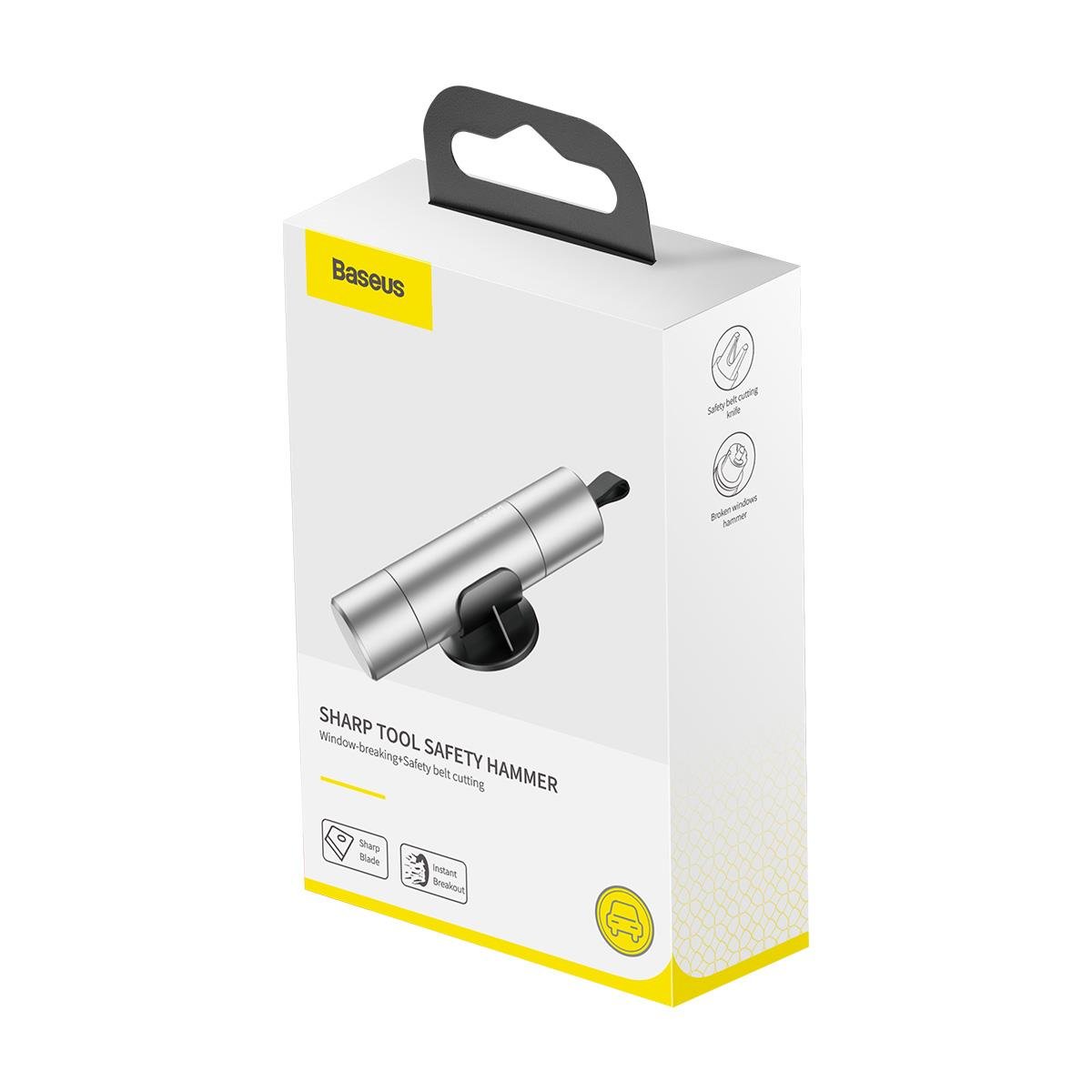 Baseus Sharp Tool Serisi Oto Cam ve Emniyet Kemeri Kesici Güvenlik Aparatı - Gümüş