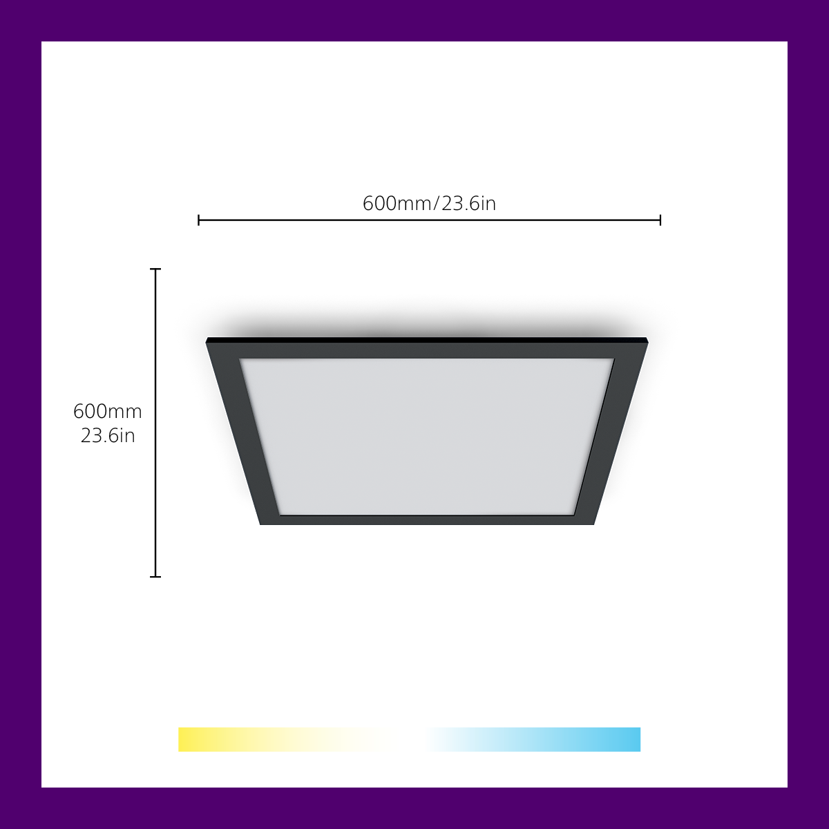 Wiz Siyah Akıllı Sıva Üstü RGB Kare Panel Tavan Armatürü 36W