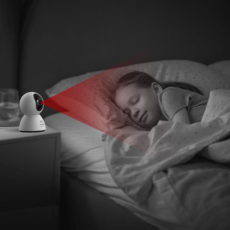 Baseus Security P1 Pro Indoor 3K Wi-Fi Güvenlik Kamerası AI Algılama, 360° Pan, Gece Görüşü Google ve Alexa uyumlu