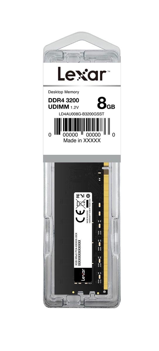 LEXAR RAM DT DDR4 U-DIMM 8GB 288 PIN 3200MBPS CL22 1.2V- BLISTER PACKAGE LD4AU008G-B3200GSST