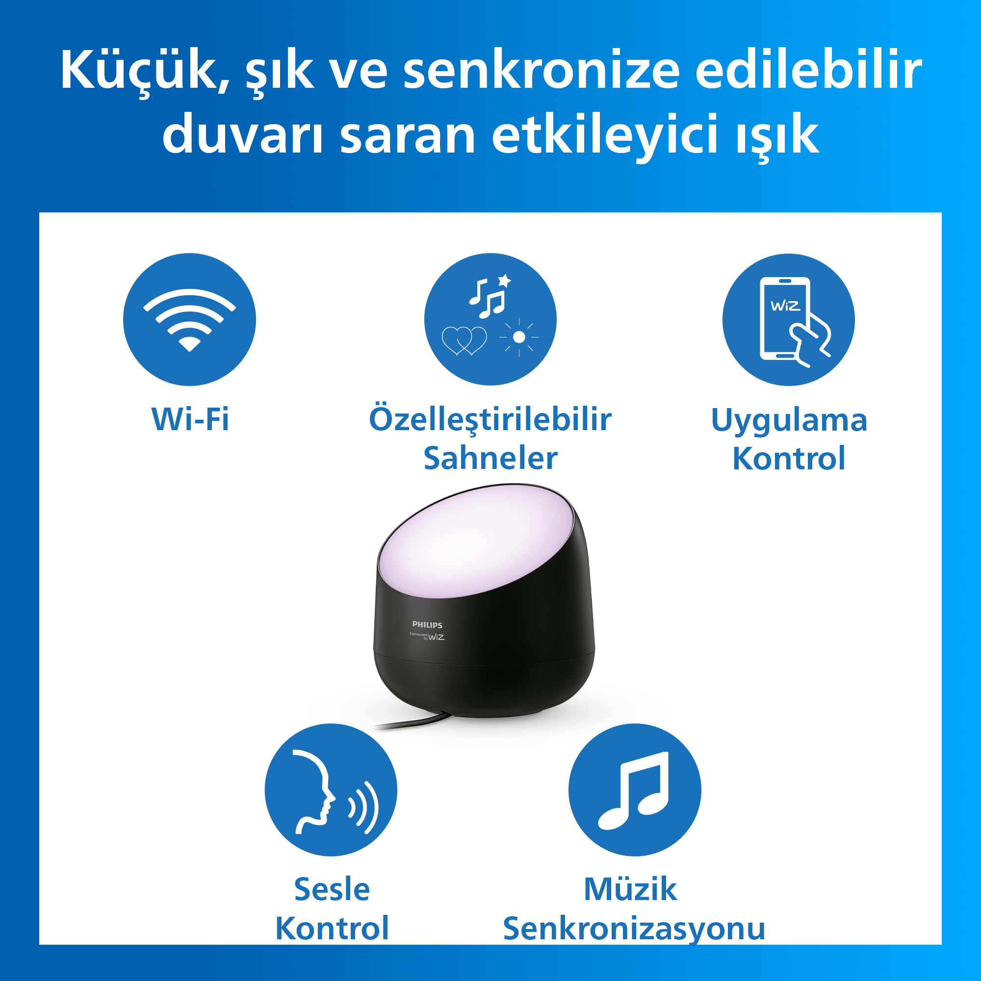 Philips Smart Lighting Squire Lite Akıllı Masa Lambası - Siyah - Google Home, Alexa, HomeKit ve Matter uyumlu