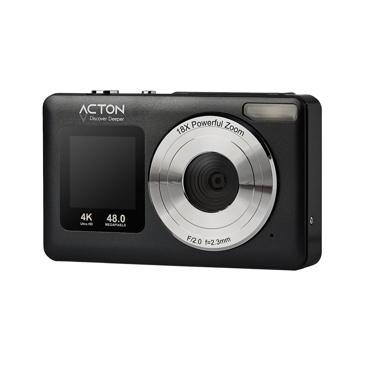 Acton Selfix Dijital Kompakt Fotoğraf Makinesi Retro Kamera - Siyah
