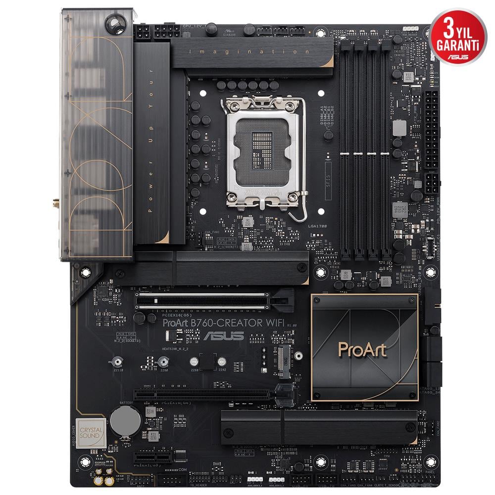 ASUS MB B760-CREATOR WIFI Intel B760 LGA1700 DDR5 7800 DP HDMI 3x M2 USB3.2 AX WiFi + BT AURA RGB 2.5Gbit + Gbit LAN ATX PCIe 5.0 x16 SLOT 12+1 GUC ASAMASI ASUS CONTROL CENTER EXPRESS HEDIYELI