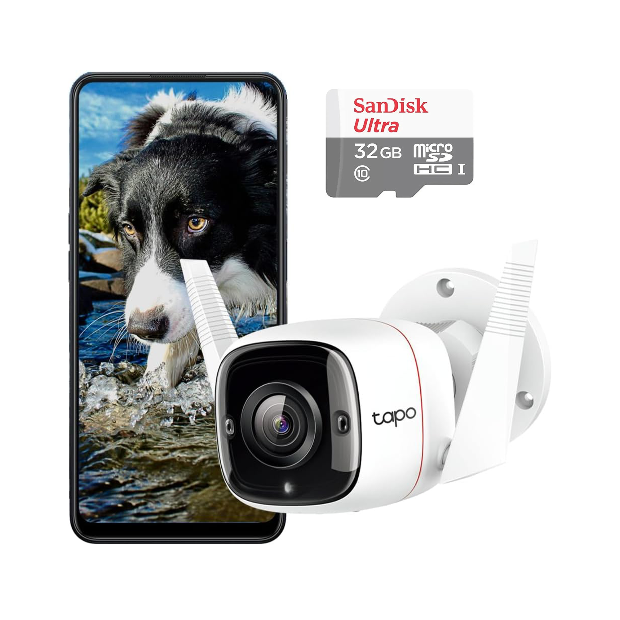 TP-LINK TAPO C320WS DIS MEKAN GUVENLIGI ICIN 2K FULL HD 256 GB GECE ve Sandisk Ultra 32GB 100MB/S Microsdhc Uhs-I Hafıza Kartı