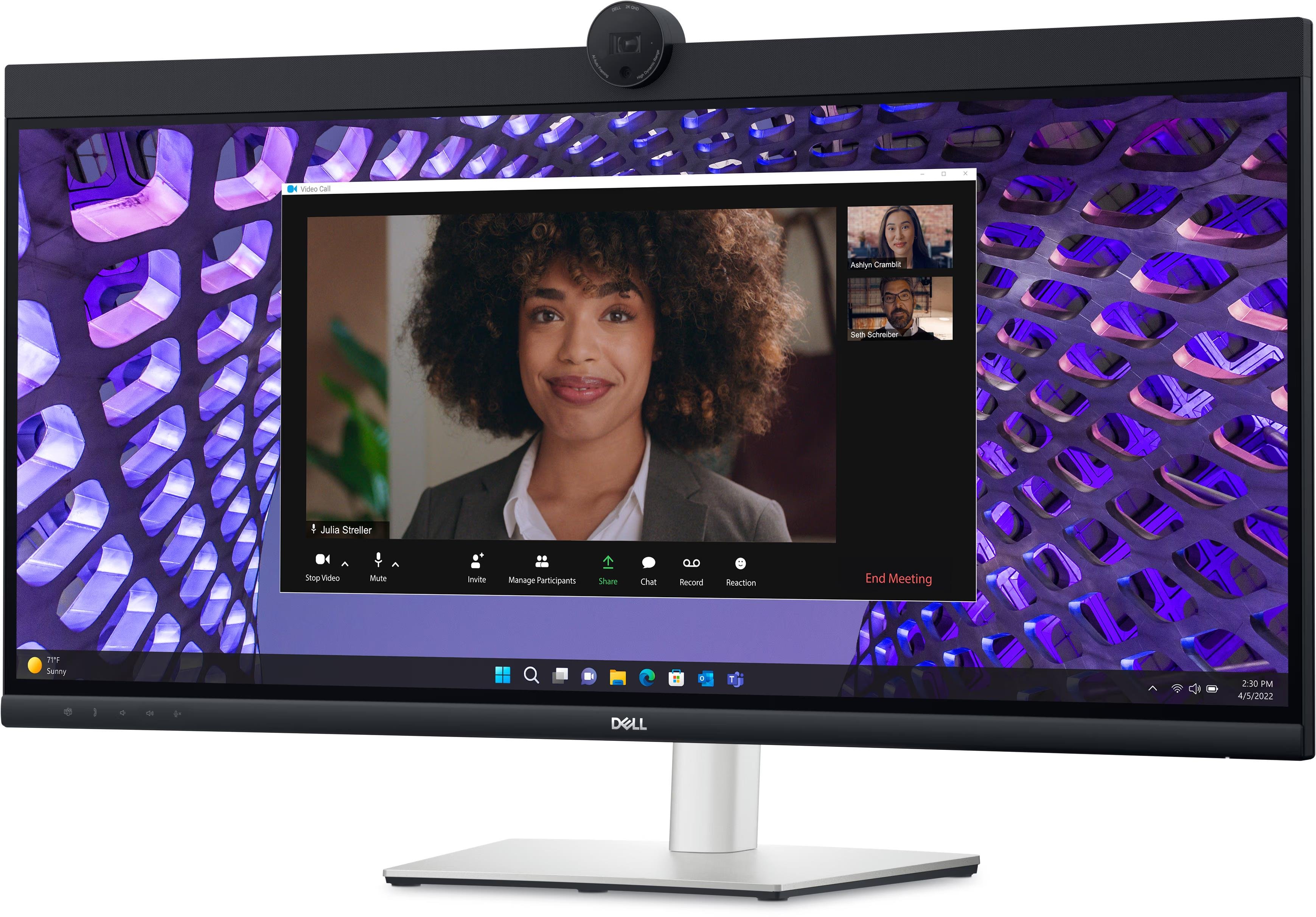 34 DELL P3424WEB CURVED 3900R IPS 8MS 60HZ 3440 x 1440 VESA 1x DP 1x HDMI VIDEO CONFERENCING MONITOR