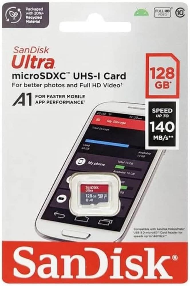 SanDisk Ultra 128GB 140MB/s microSDXC UHS-I Hafıza Kartı SDSQUAB-128G-GN6MN