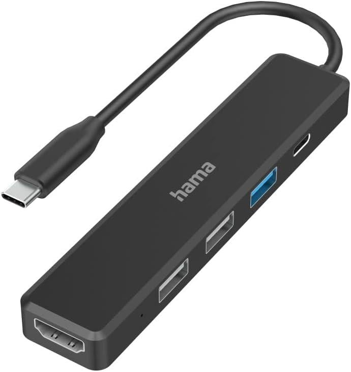 Hama USB-C Hub, 5 Ports, 3 x USB-A, USB-C, HDMI