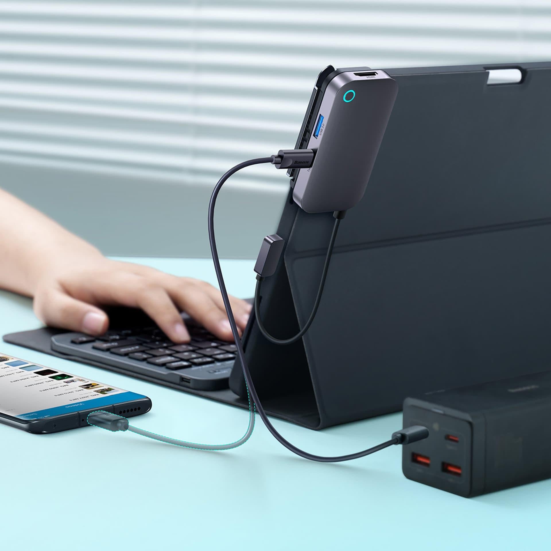 Baseus PadJoy Series 4in1 Hub USB-C to USB 3.0 + HDMI + USB-C PD + 3.5mm jack