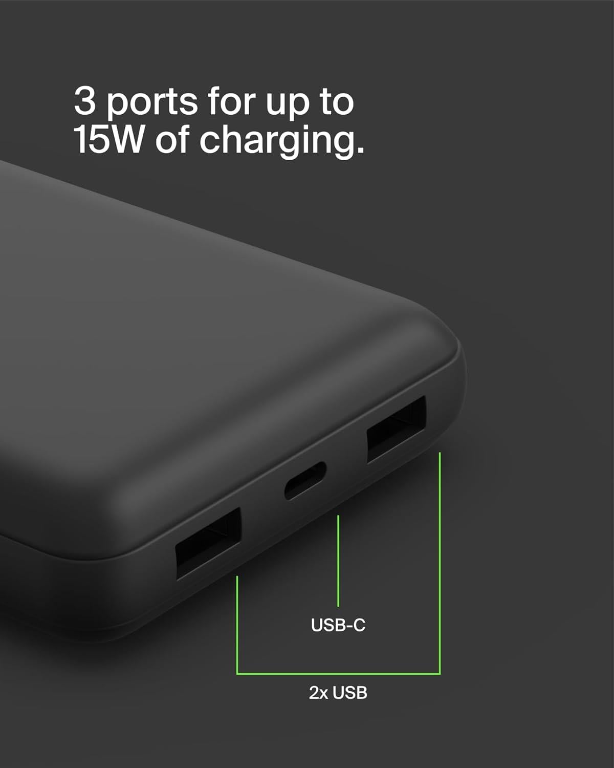 Belkin 20000 Powerbank 15W USB A-C Siyah
