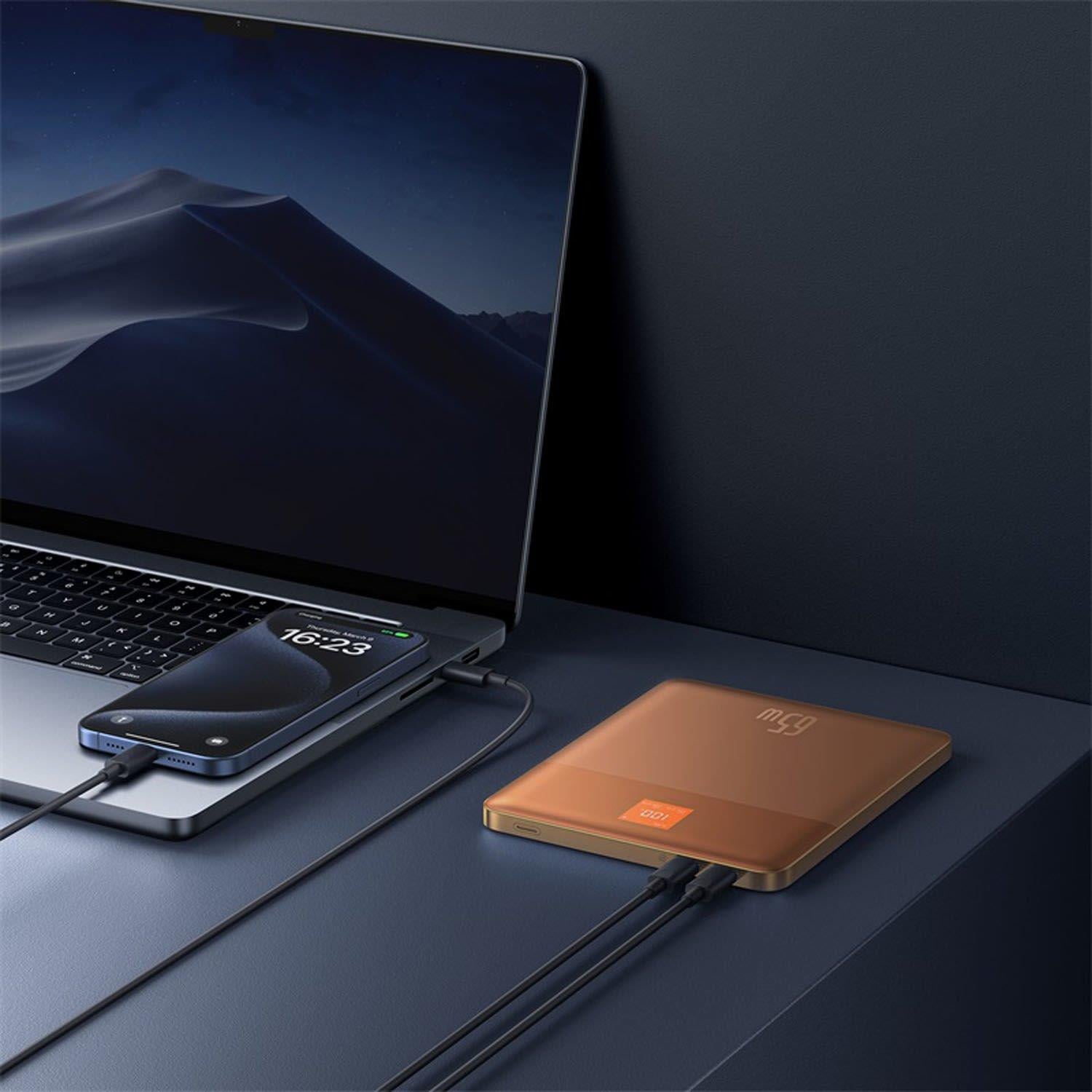 Baseus Blade2 65W 12.000 mAh Dijital Ekranlı Powerbank Turuncu