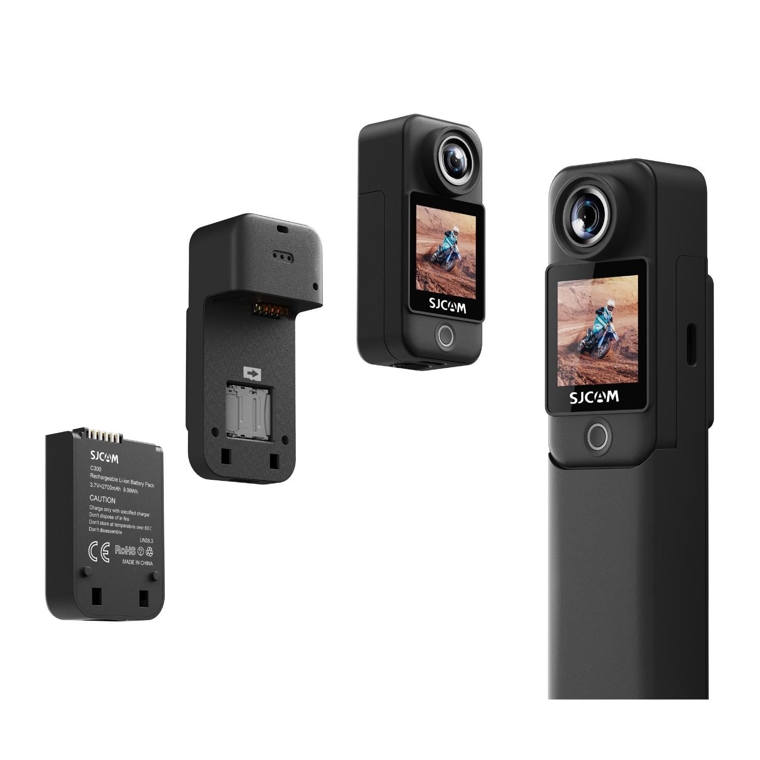 Sjcam C300 Aksiyon Kamera  2'si 1 Arada El Tipi Wifi 4K/30 Fps  6 Eksenli Stabilizasyon