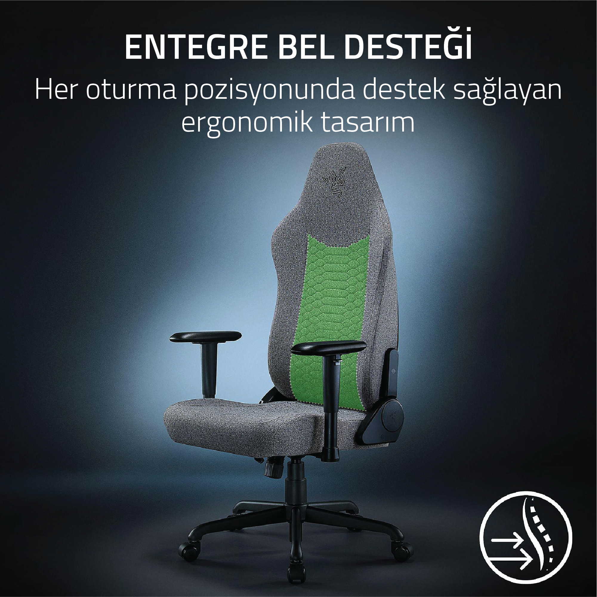 Razer İskur V2 X Açık Gri Oyuncu Koltuğu RZ38-05310200-R3G1