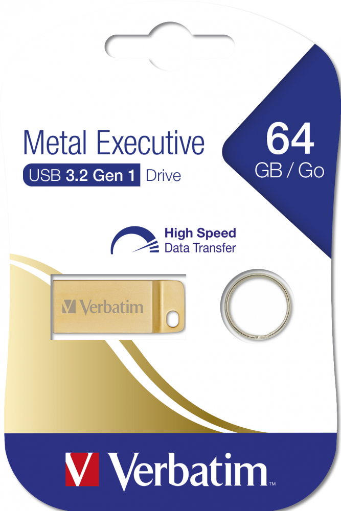 VERBATIM 99106 - 64GB METAL EXECUTIVE USB 3.2 GEN 1 GOLD