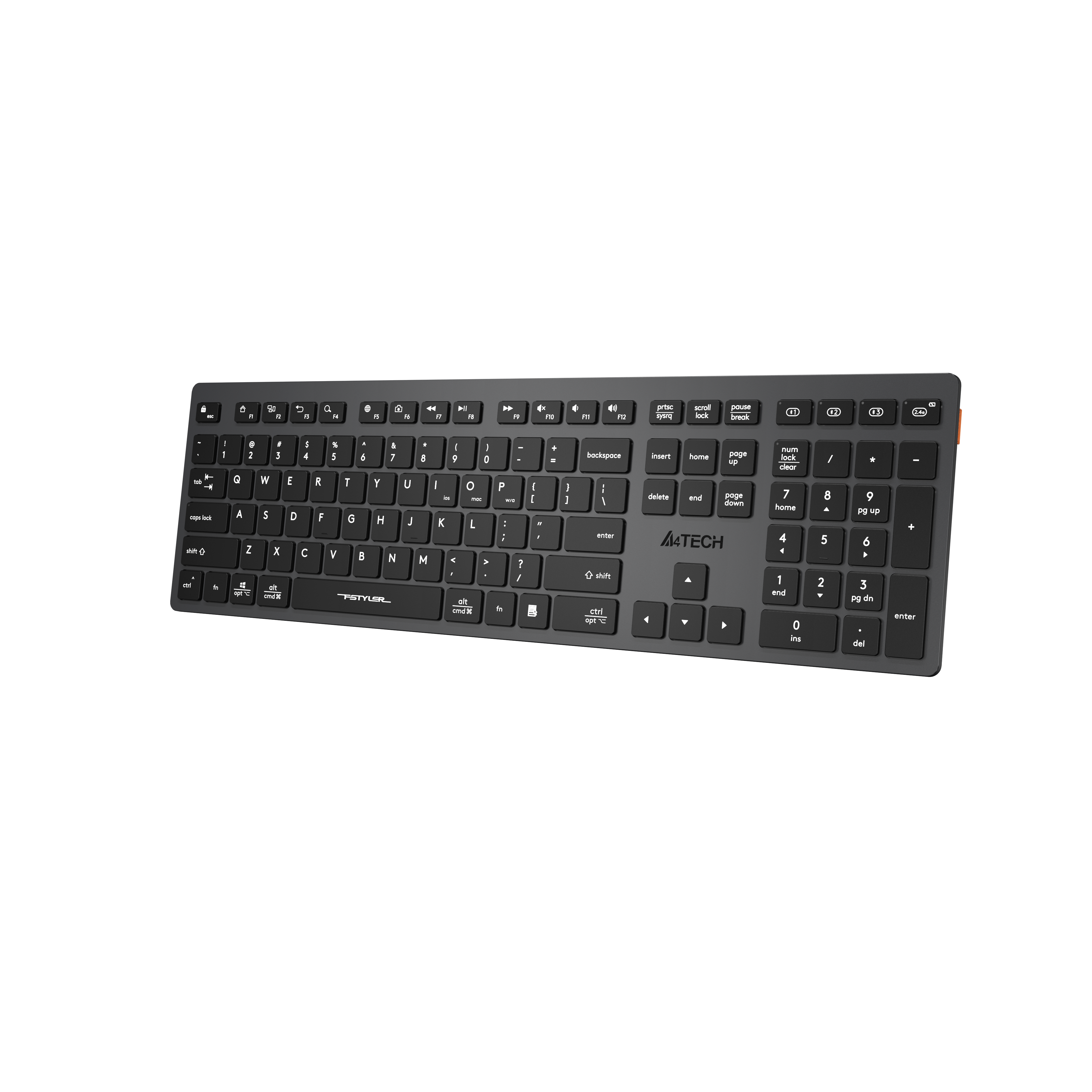 A4-Tech FBX50C Şarj Edilebilir Bluetooth Q Kablosuz Klavye - Siyah