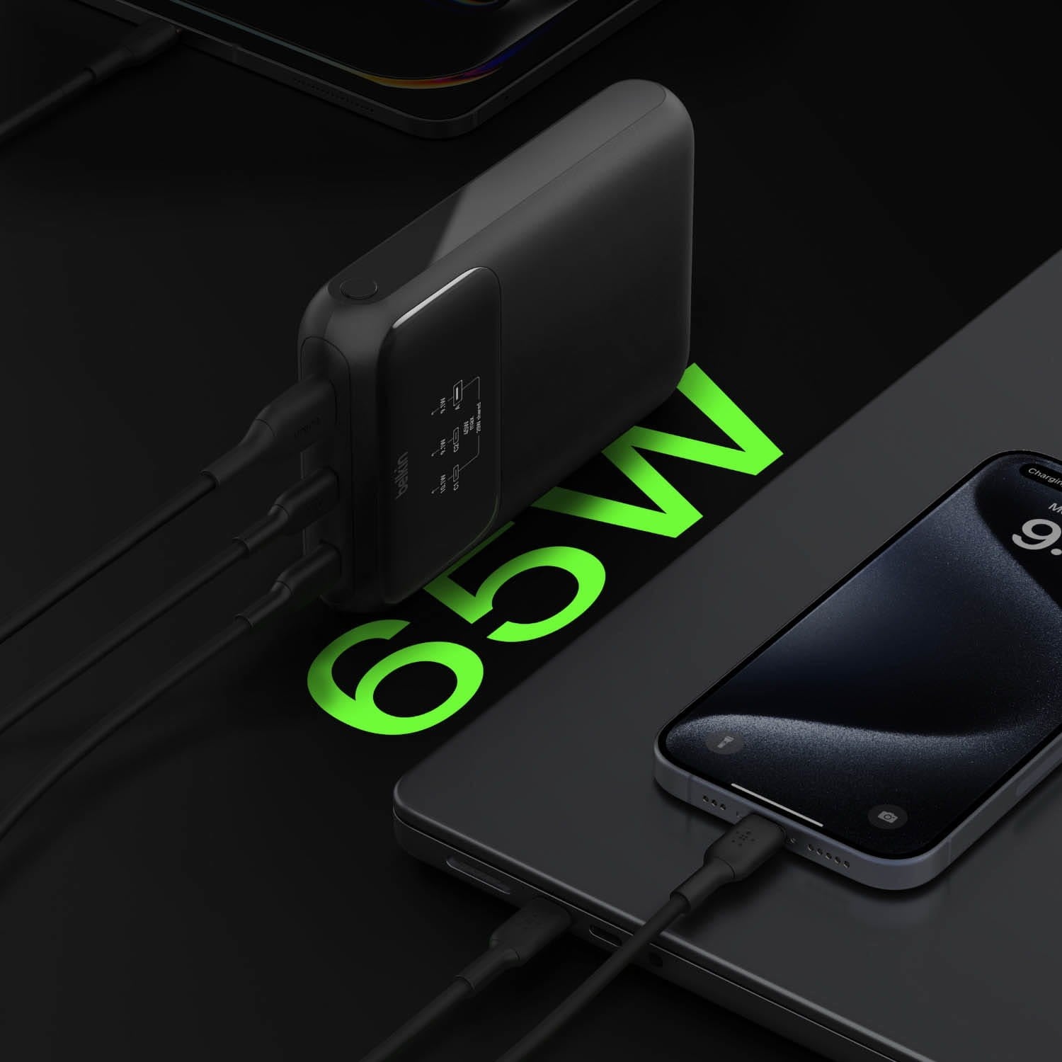 Belkin BoostCharge Pro 3 Portlu 20000 mAh 65W Hızlı Şarj Powerbank, Siyah