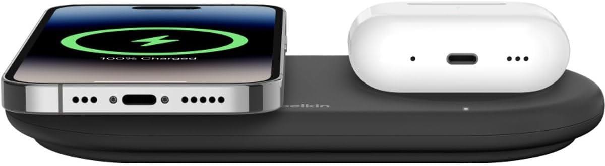 Belkin BoostCharge Pro 2'si 1 arada Kablosuz Şarj İstasyonu - ‎WIZ021vfBK