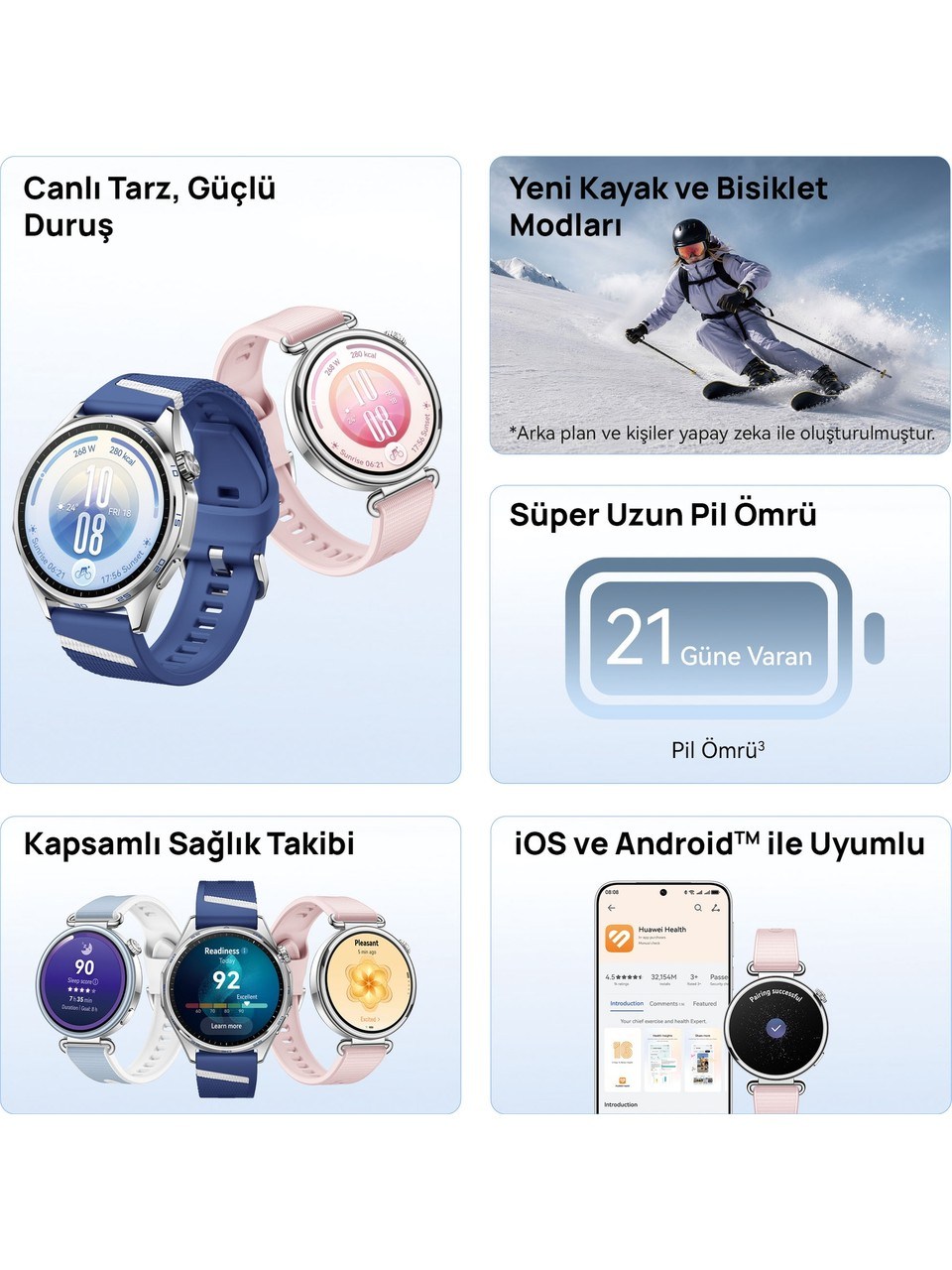Huawei Watch GT 7 46 mm Akıllı Saat - Gri,