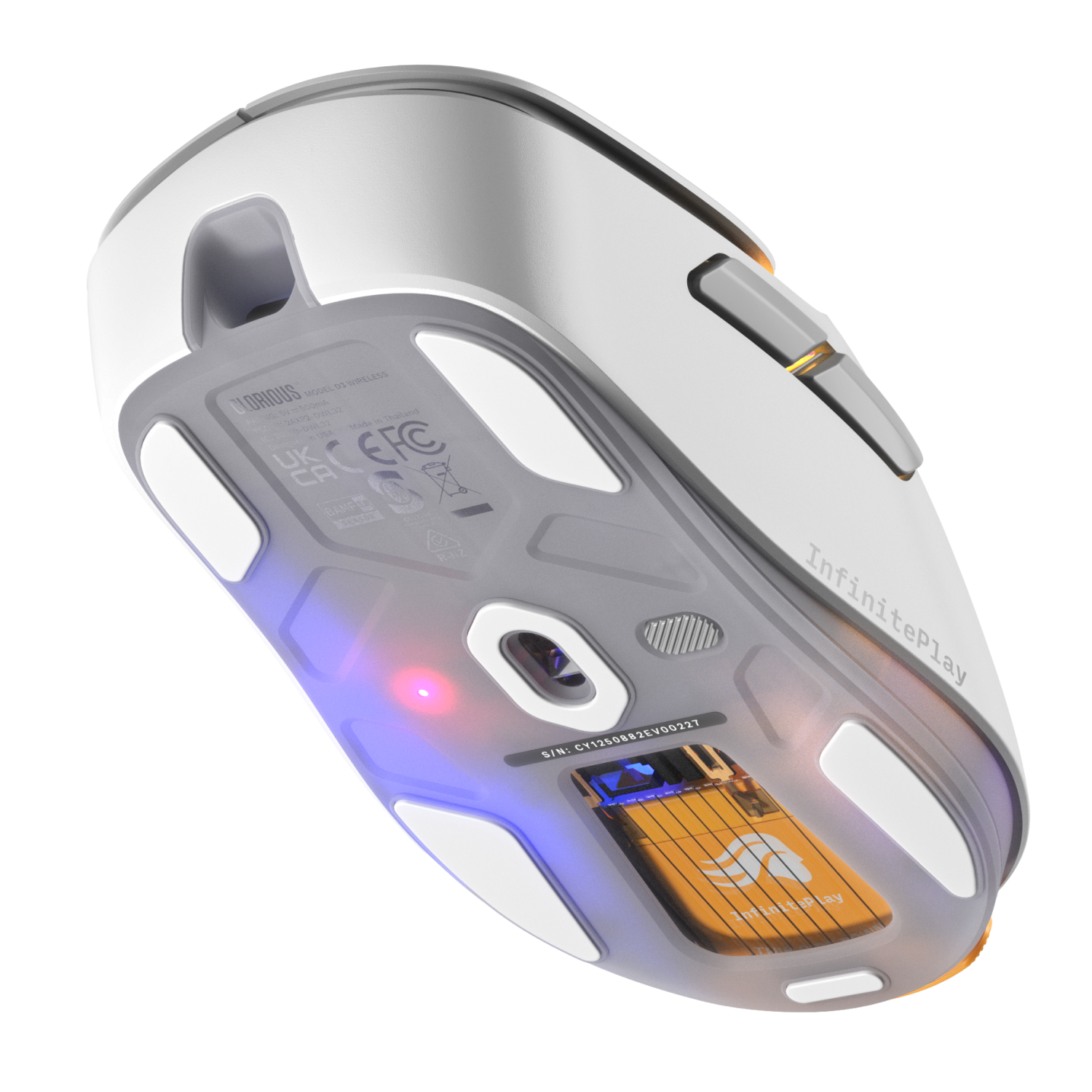 Glorious Model D3 Kablosuz RGB Ultralight 30000 DPI Gaming Mouse -Mat Beyaz