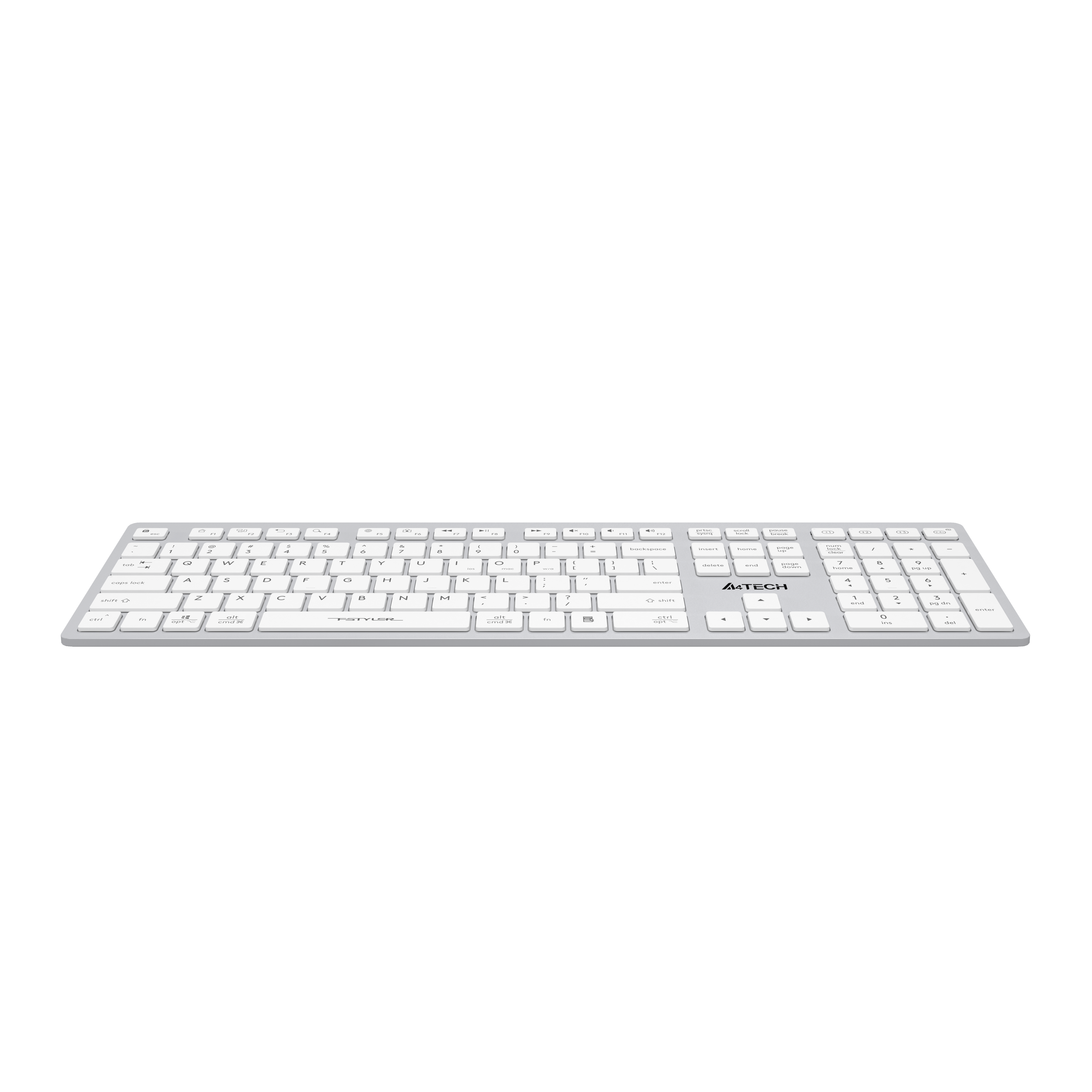 A4-Tech FBX50C Şarj Edilebilir Bluetooth Q Kablosuz Klavye - Beyaz