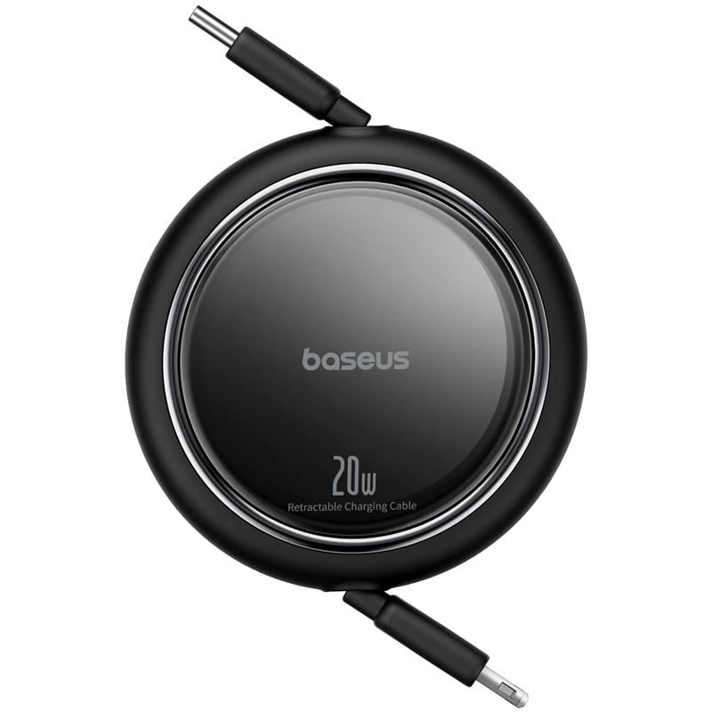 Baseus Free2Pull USB-C 20W Makaralı Hızlı Şarj ve Data Kablosu, Siyah