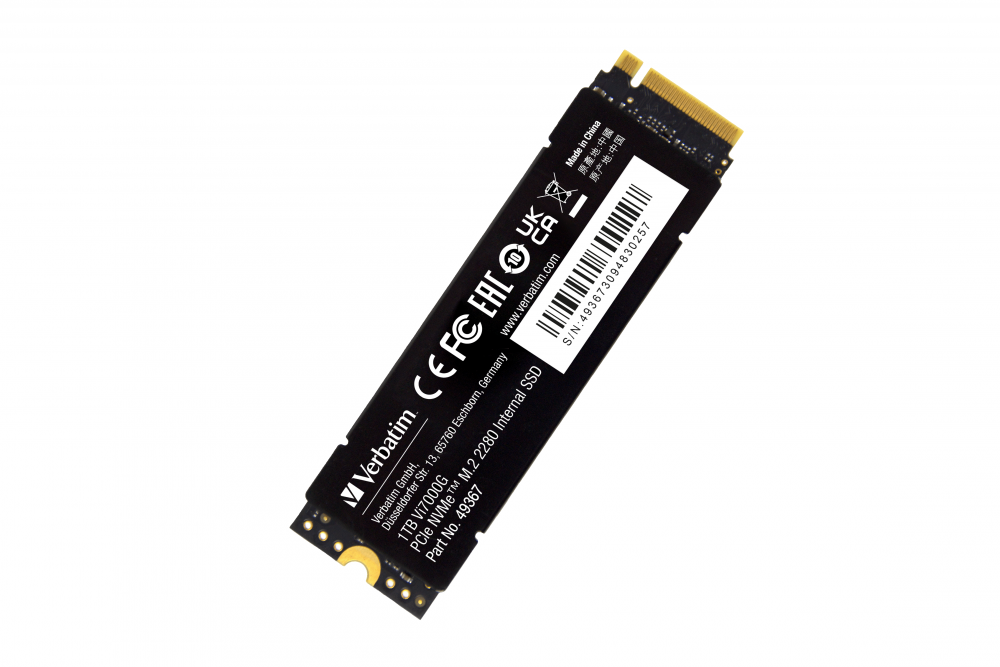 Verbatim 1TB Vi7000G Internal PCIe NVMe M.2 GEN4 SSD (7400MB Okuma/5500MB Yazma)