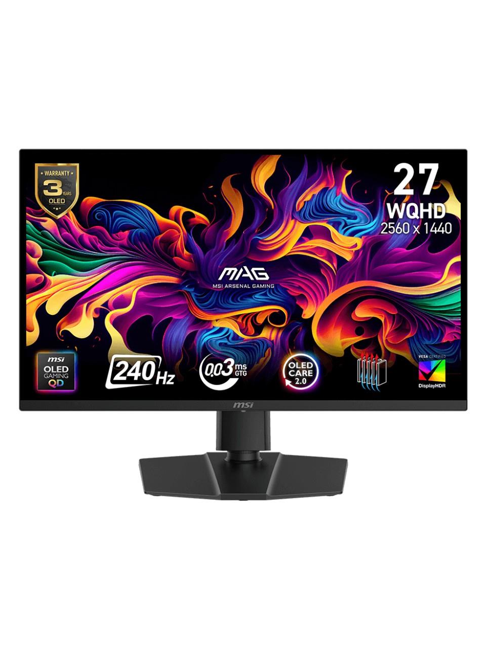 MSI 26.5 MAG 273QP QD-OLED X24 2560x1440 (WQHD) 16:9 FLAT QD-OLED 240HZ 0.03MS FREESYNC PREMIUM PRO 