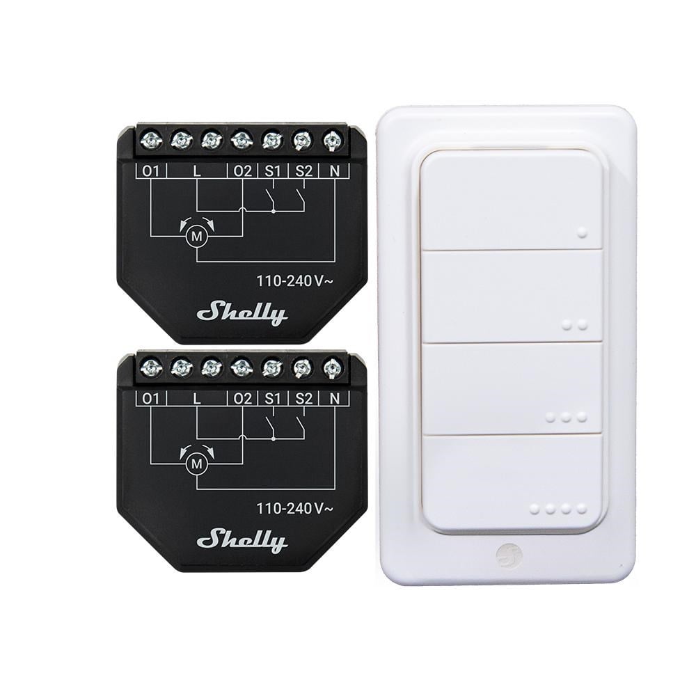 Shelly Shutter X2 + Blu Rc Button 4 Pack
