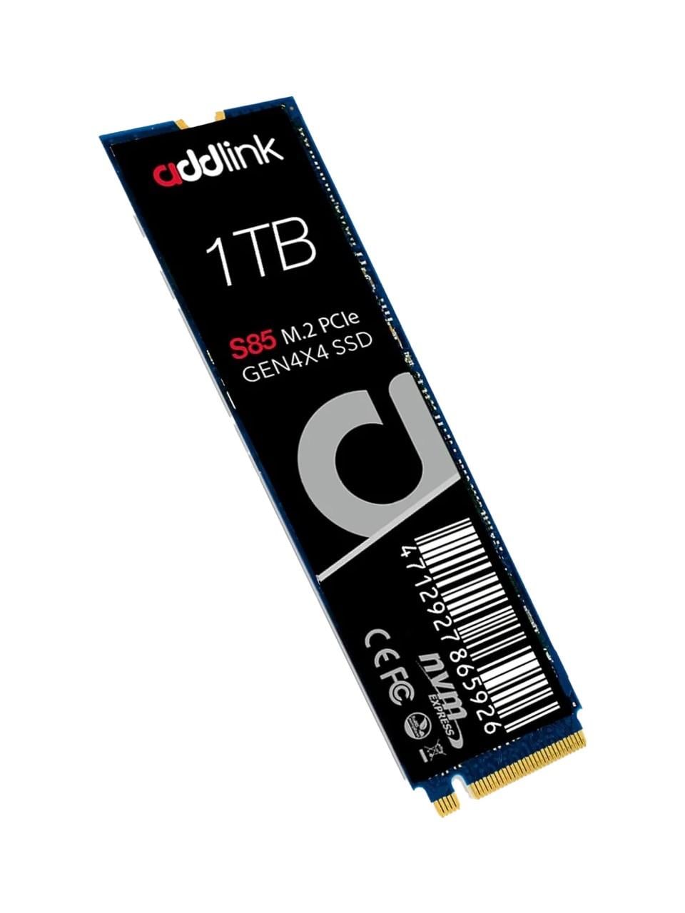Addlink S85 1TB 6000/5400 MB/s M.2 2280 PCIe 4.0 NVMe 1.4 3D NAND Flash SSD AD1TBS85M2P