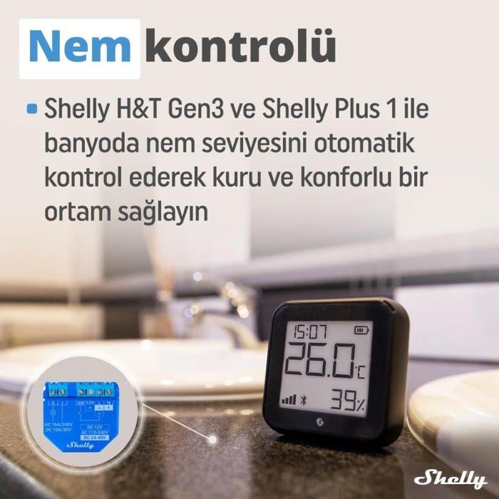 Shelly H&T Gen3 WiFi Sıcaklık ve Nem Sensörü